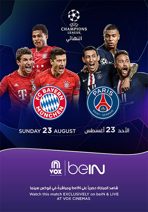 UCL 2020 Bayern Munich vs PSG  Now Showing  Book Tickets  VOX