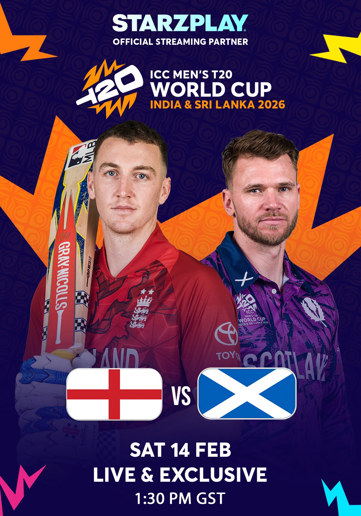 Movie poster for ICC MT20 World Cup 2026: England Vs. Scotland